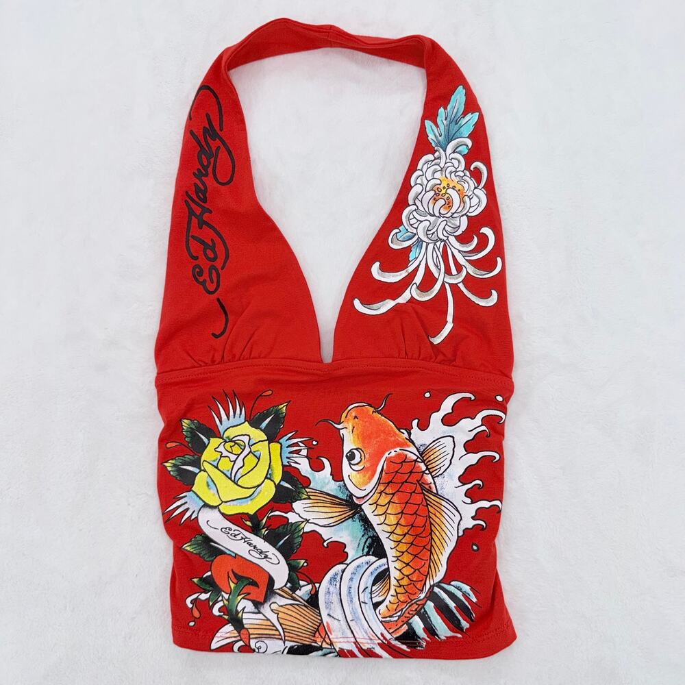 Ed Hardy x Bershka Halter Top (Size S)